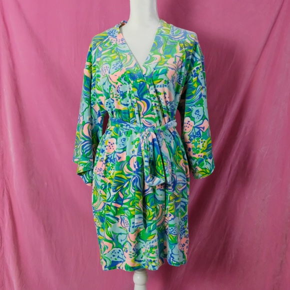 Lilly Pulitzer Super Soft Velour Elaine Robe  s/m - Picture 6 of 7